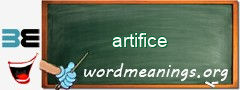 WordMeaning blackboard for artifice